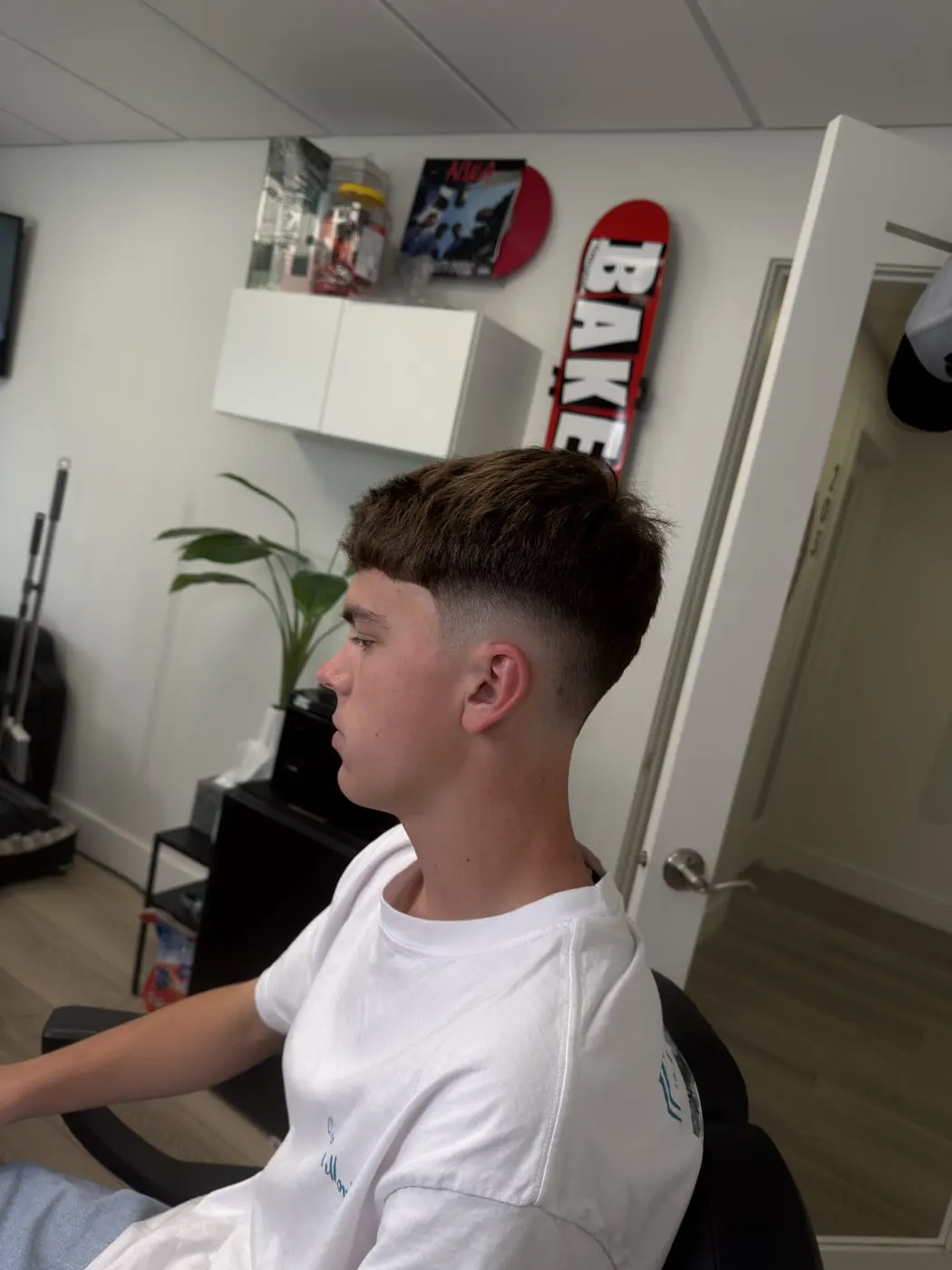 Textured crop with a skin fade, cut at Bulletproof Barbering in Bountiful, Utah